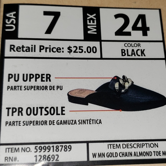 NYC MADDEN GOLD CHAIN ALMOND TOE MULE SIZE 7 - Picture 5 of 5